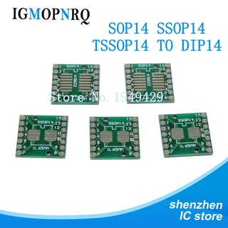 อะแดปเตอร์ซ็อกเก็ตแปลง IC TSSOP14 SSOP14 SOP14 SMD เป็น DIP14 0.65 มม. 1.27 มม. 10 ชิ้น