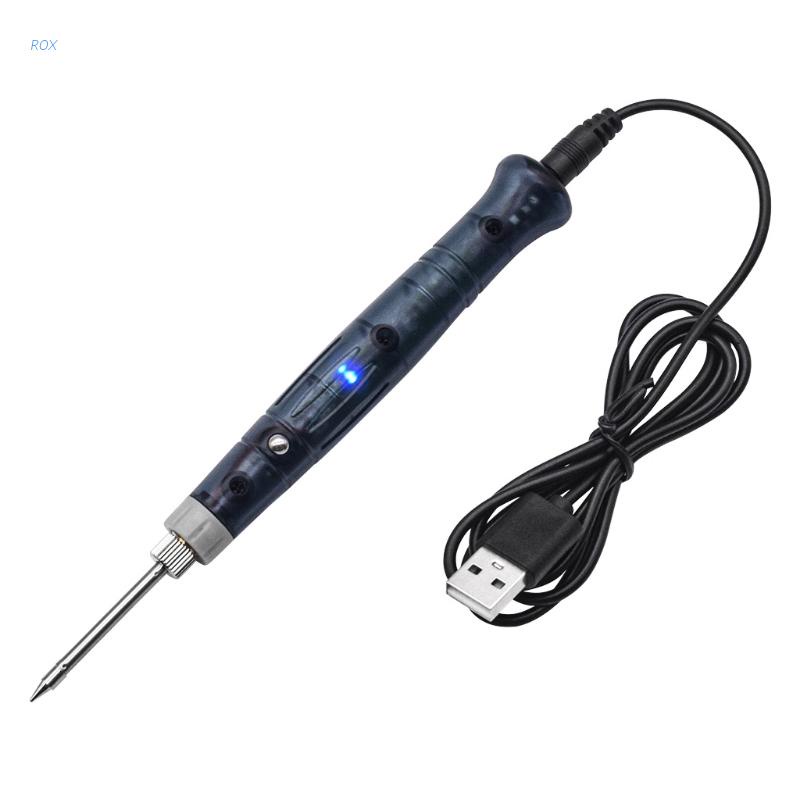 ภาพหน้าปกสินค้าRox หัวแร้งปากกาบัดกรีไฟฟ้า USB 5V 8W ขนาดเล็ก แบบพกพา DIY
