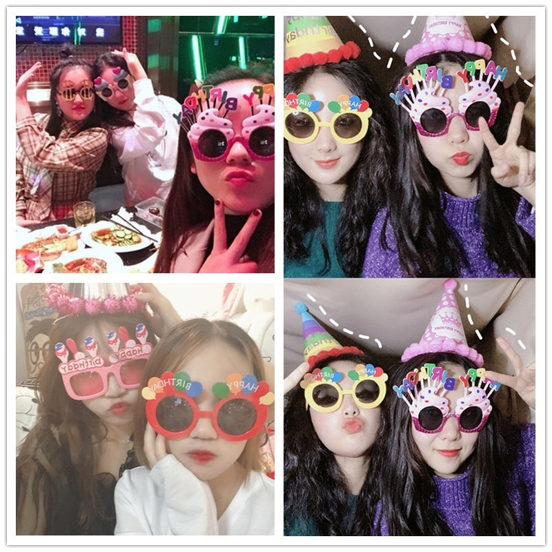 แว่นตา-happy-birthday-พร็อพถ่ายภาพสําหรับถ่ายภาพพร็อพถ่ายรูป