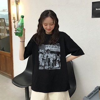 【hot sale】เสื้อยืด Oversize ผ้าCotton 100% แฟชั่นสไตล์เกาหลี T-Shirt โอเวอร์ไซส์ สกรีนลายสวยงาม พร้อมส่ง