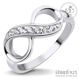 555jewelry แหวนเงินแท้  Silver 925 INFINITY Ring ประดับเพชรสวิส รุ่น MD-SLR038 (SLR-B1)