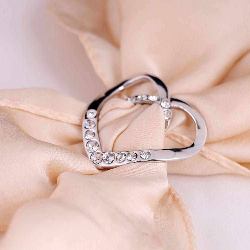 doreen-ผ้าพันคอหัวเข็มขัดผู้หญิงของขวัญเรขาคณิตหัวใจรักสามแหวนคริสตัลผ้าพันคอแหวน