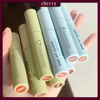 CHERRY ลิปสติก เนื้อแมตต์ กํามะหยี่ ติดทนนาน กันน้ำ cappuvini Aijiaerbabe