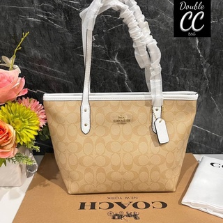 (แท้ 💯%‼ Factory) CO ACH F22969 MINI CITY ZIP TOTE IN SIGNATURE CANVAS