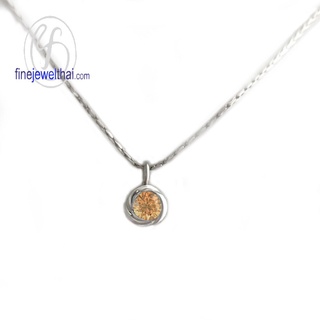 Finejewelthai-จี้ซิทริน-ซิทริน-จี้พลอย-พลอยประจำเดือนเกิด-Citrine-Silver-Pendant-Birthstone-P1054ct00e