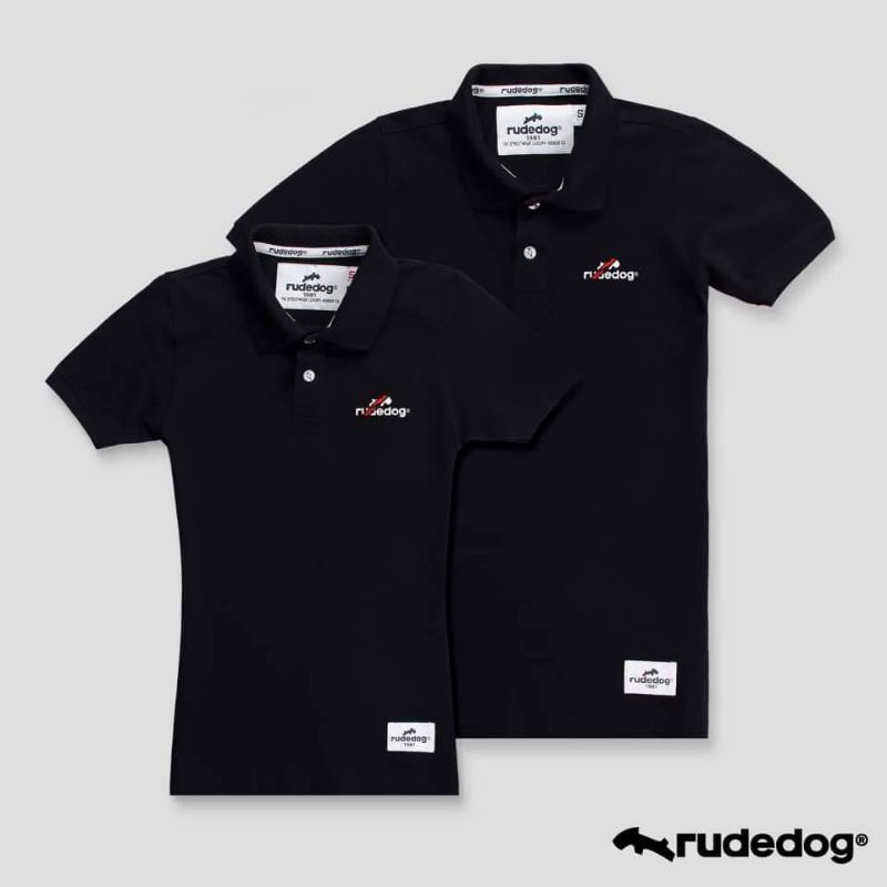 rudedog-เสื้อโปโลสีดำ-รุ่น-flashing-ราคาต่อตัว