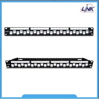 Link US-3224A CAT 6A Patch Panel 24 Port, Auto Shutter w/Cable Managment