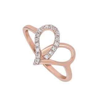 A.CEMI Love Peace Ring แหวนเงินแท้ ชุบทอง 18K โรสโกลว์ ของขวัญแฟน