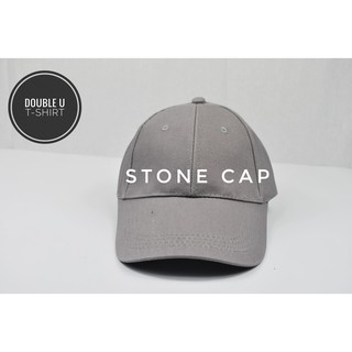 ออกใบกำกับภาษีได้ - หมวกแก๊ปสีพื้น STONE &amp; PEPER CAP ( หมวกสีเทา) **สีจริงอ่อนกว่าในรูป***