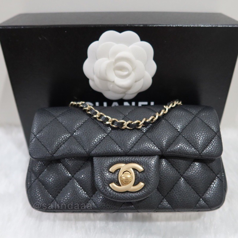 Chanel mini7” in Black Caviar Shw Holo:19