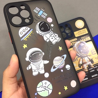 พร้อมส่ง!เคPU/I6/XR/XSMAX/11/ขอบสีหลังขุ่น กันเลนส์กล้อง เคสกันกล้อง ลายการ์ตูน เคสอวกาศ เคสแฟชั่น เคสมือถือ เคส