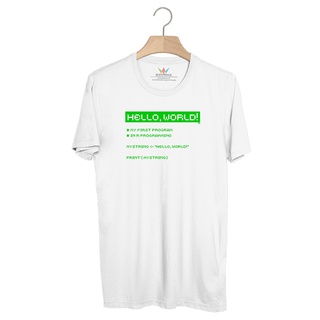 ผ้าฝ้าย 100%BP298 เสื้อยืด HELLO, WORLD! : ภาษา RS-3XL