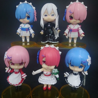 โมเดล Re-Zero ขนาด 9-10 Cm ฐานส้ม วัสดุอย่างดี สวยมากๆ 6 แบบ 6 ตัว งานดีมากๆ ราคาถูก พร้อมส่งทันที