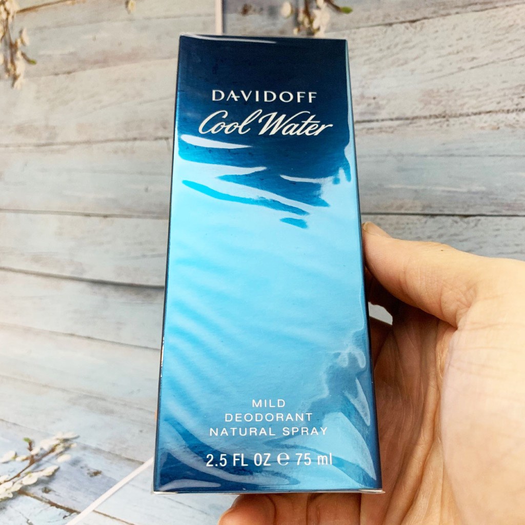 DAVIDOFF Cool Water Men Mild Deodorant Natural Spray 75ml Shopee Thailand