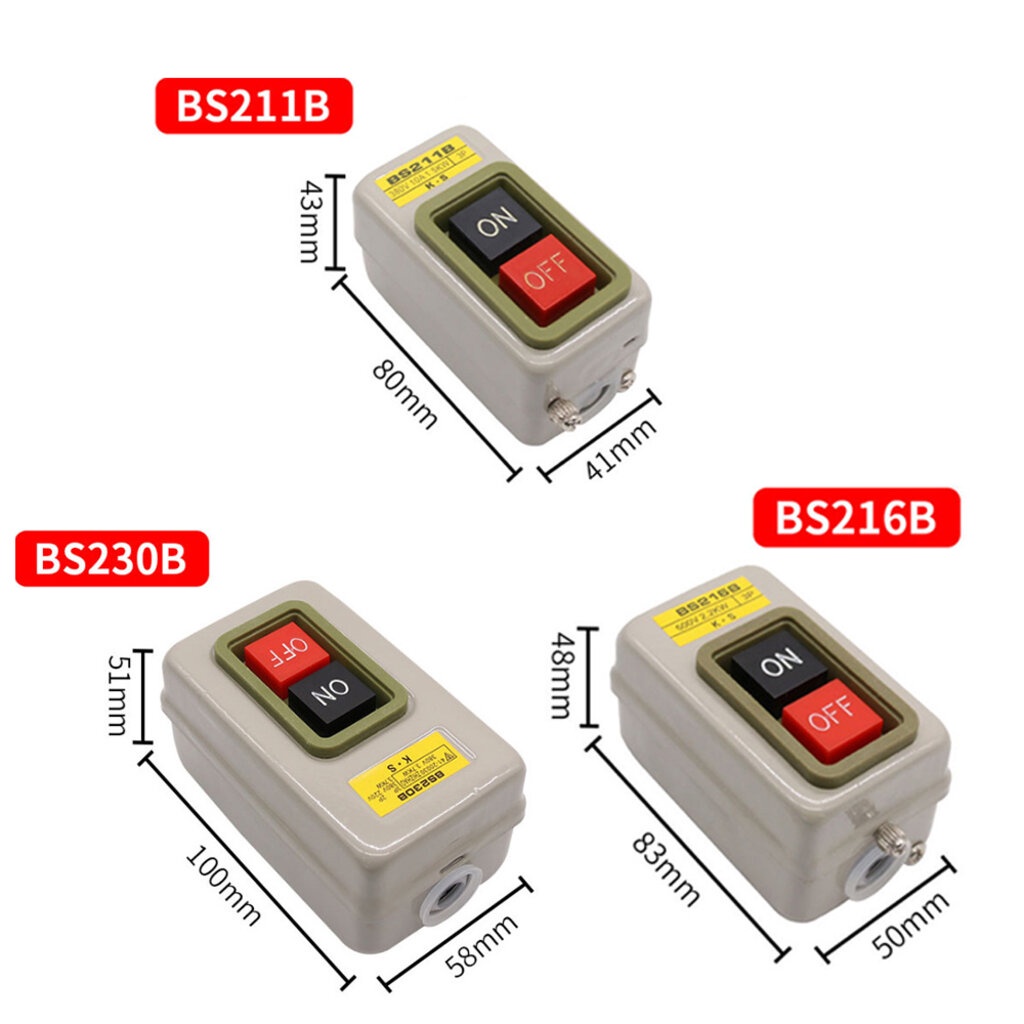 สวิทช์กดจม-on-off-กล่องเหล็ก-220v-380v-3p-ใช้กับเครื่องจักร-มอเตอร์-ขายส่ง