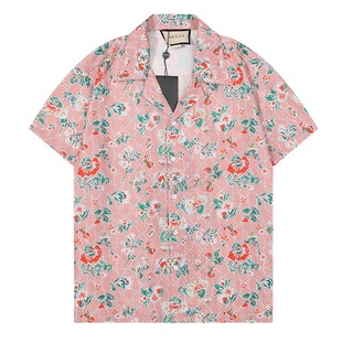 **พร้อมส่ง** เสื้อเชิ้ตแขนสั้น คอปก พิมพ์ลายดอกไม้ ทรงหลวม ขนาดเล็ก คุณภาพสูง พลัสไซซ์