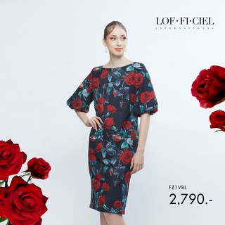 Lofficiel ชุดเดรส Timeless Rose Dress เดรสลายพิมพ์ดอกกุหลาบ (FZ1VBL)