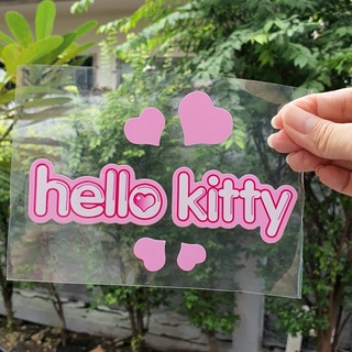 สติ๊กเกอร์ติดรถ ติดฝาถัง Kitty คิตตี้ หัวใจชมพู - car decal sticker