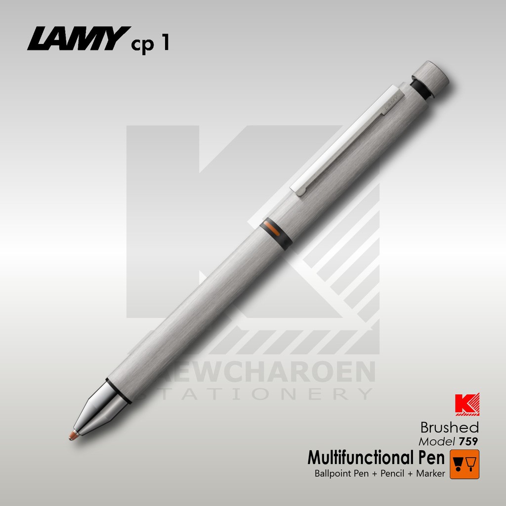 Lamy Cp 1 Tri Pen Mehrsystemschreiber – Mit Gravur, Edelstahl Matt, Kugelschreiber, Druckbleistift & Marker