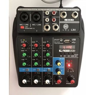 มิกเซอร์ MINI 4-channel Ac 220/Dc12v มีBluetooth MP3 USB SD รุ่น LX4