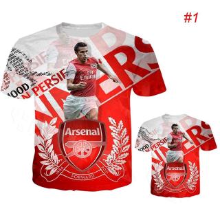 arsenal football club เสื้อยืดลําลองสําหรับผู้ชายผู้หญิงแขนสั้นพิมพ์ลาย 3d