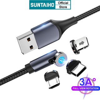 ภาพหน้าปกสินค้าSuntaiho สายชาร์จแม่เหล็ก 540 O หมุน Usb Type C / Lightning สําหรับ Ios / Android Micro New 360 O + 180 O ที่เกี่ยวข้อง