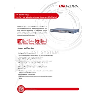 ภาพขนาดย่อของภาพหน้าปกสินค้าDS-3E0326P-E(B) Hikvision PoE Switch 24Ports จากร้าน smart_securetech บน Shopee ภาพที่ 4