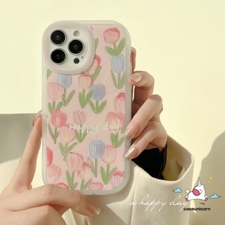 เคสโทรศัพท์มือถือ ลายภาพวาดสีน้ํามัน สําหรับ Oppo A17 A15 A96 A17K A95 A12 A16 A57 A5s A3s A7 A16K A55 A16E Reno 8T 8 5F 7Z 5 6 4 4F A94 A5 A9 2020 A78 A58 A53 A33 A74 A54 A31 A92 A1K A76 เคสนิ่ม ลายดอกทิวลิป