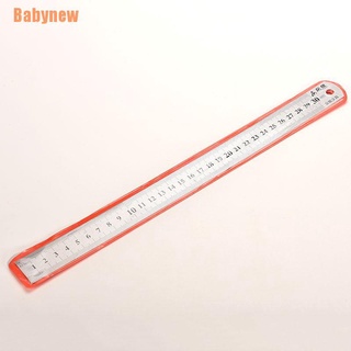 (Babynew) ไม้บรรทัดโลหะสเตนเลส สองด้าน 3CC