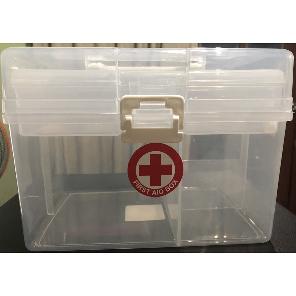 กล่องปฐมพยาบาล-กล่องยา-กล่องใส่ยากล่องพยาบาล-2-ชั้นพร้อมช่องแบ่ง-18-24-17-8-cm-เกรดห้าง-no-2554-เกรด-a