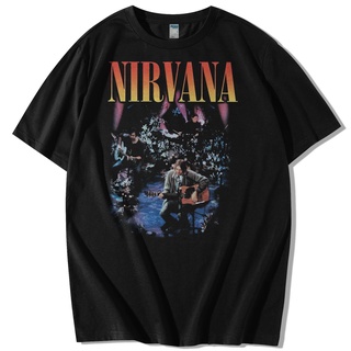 เสื้อยืด ลายวง Nirvana Unplugged (คู่)