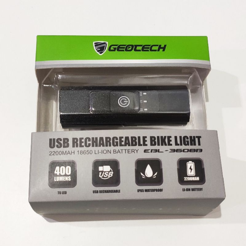 ไฟหน้าจักรยาน Geotech EBL-3608B ชาร์จ USB | Shopee Thailand