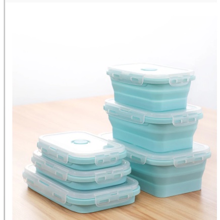 กล่องข้าวพับได้-ชุดกล่องข้าวซิลิโคน-set-3-pcs-สินค้าพร้อมส่ง