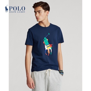 Ralph Lauren/Ralph Lauren เสื้อยืดลําลองสําหรับผู้ชายแขนสั้นคอกลมพิมพ์ลาย Big Pony