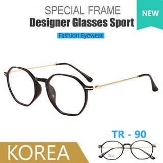 Japan ญี่ปุ่น แว่นตา แฟชั่น รุ่น 1765 C-1 สีดำเงา วัสดุ ทีอาร์90 TR90 กรอบเต็ม ขาข้อต่อ กรอบแว่นตา Glasses Frame Eyewear