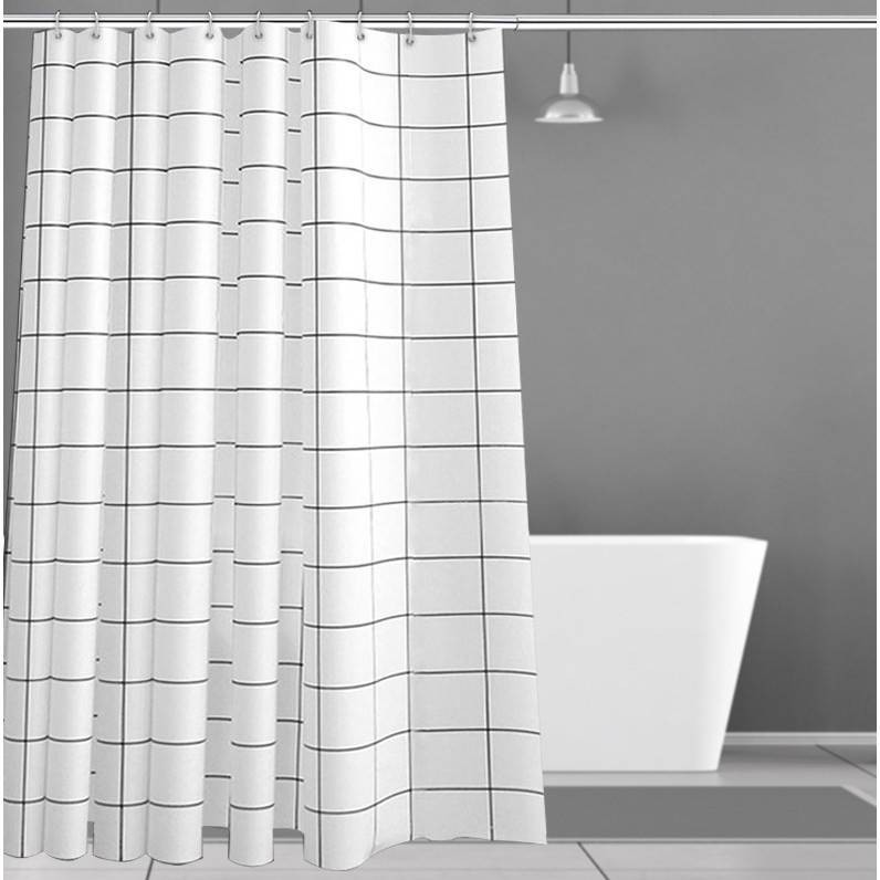 ภาพหน้าปกสินค้าม่านห้องน้ำ ม่านพลาสติก ม่านกันน้ำ กันเชื้อรา ผ้าม่านในห้องน้ำ ขนาด 180X180cm มีห่วงตะขอ