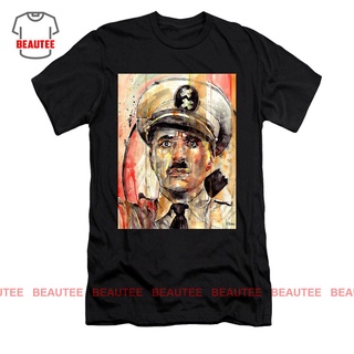 TSHIRTฝ้ายเสื้อยืด พิมพ์ลาย Charlie Chaplin The Great Dictator สําหรับผู้ชายs-5xl