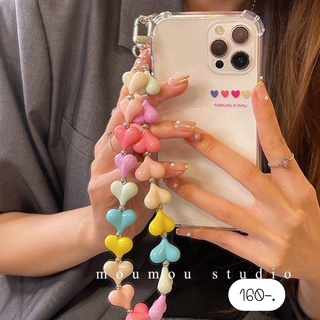 พร้อมส่ง เคสโทรศัพท์ เคสใส เคสแถมสายห้อย 💗 เคส+โซ่หัวใจ