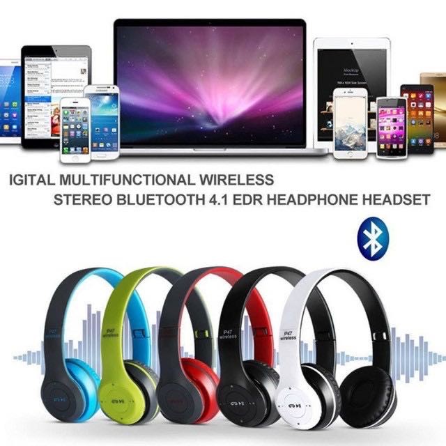 ภาพสินค้าของแท้ 100% หูฟังบลูทูธ P47 เสียงดี Wireless Bluetooth Stereo Headset หูฟังบลูธูทไร้สาย จากร้าน kts999 บน Shopee ภาพที่ 2