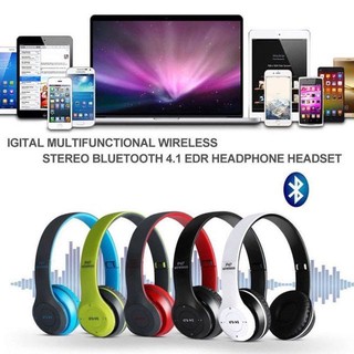 ภาพขนาดย่อของภาพหน้าปกสินค้าของแท้ 100% หูฟังบลูทูธ P47 เสียงดี Wireless Bluetooth Stereo Headset หูฟังบลูธูทไร้สาย จากร้าน kts999 บน Shopee ภาพที่ 2