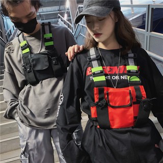 Tactical vest Bag กระเป๋าคาดหน้าอกสไตล์ฮิปฮอป Men Rig Bag กันน้ำ กระเป๋าสะพายข้าง Hip Hop Street Wear Sling Shoulder Bag