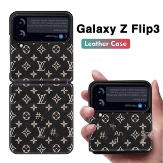 SAMSUNG เคสโทรศัพท์หนังแบบฝาพับสไตล์ย้อนยุคสําหรับ Galaxy Zflip3 5G Elegant