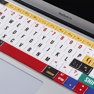 แผ่นครอบแป้นพิมพ์ แผ่นฟิลม์ซิลิโคนครอบคีย์บอร์ดเเบบบาง สีสันสวยงาม ลายน่ารัก สำหรับ Mac Air Pro 13 15 16 M1 2022