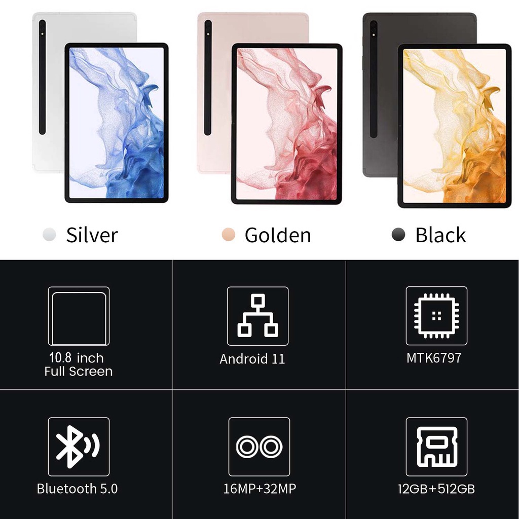 ภาพสินค้า2022 ใหม่เอี่ยม Sansumg Galaxy Tab S8+ แท็บเล็ต 10.8นิ้ว 16GB+512GB Andorid 11.0 แท็บเล็ตราคาถูก จากร้าน vb2k9nj3rv บน Shopee ภาพที่ 2