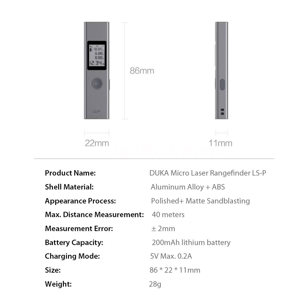 ภาพสินค้าNew DUKA เลเซอร์วัดระยะ LS-P USB แฟลชชาร์จช่วง Finder การวัดความแม่นยำสูงแบบพกพา จากร้าน fannydream.th บน Shopee ภาพที่ 5