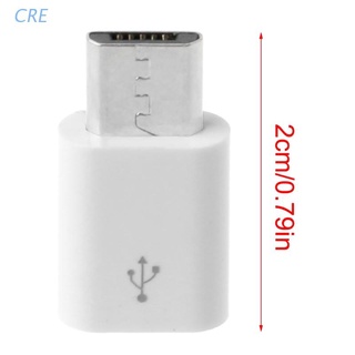 CRE  White Short USB 3.1 Type C Female Device To Micro USB Male Adapter Connector