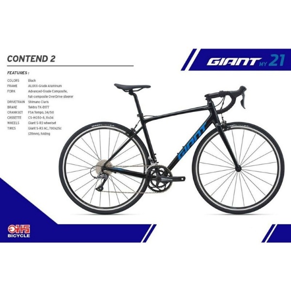 จักรยาน-giant-conteno-2021-ระบบขับเคลื่อน-2-8-shimano-claris-มีสี-แดง-ดำ