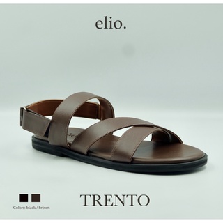 “ELORGL” ลด 65. elio originals - รองเท้าแตะหนังแท้ รุ่น Trento (unisex) สีน้ำตาล Brown