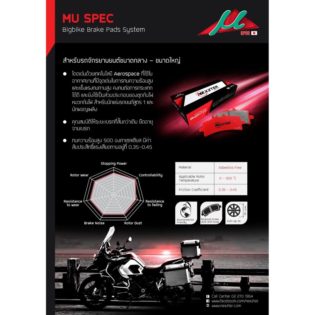 ลด-50-บาท-อัตโนมัติ-โค้ด-320sp50nt-ผ้าเบรค-nexzter-รุ่น-ducati-multistrada-year-2011-2014