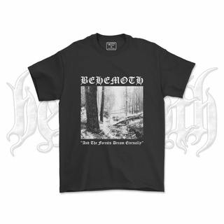 คอลูกเรือเสื้อยืดคอกลมเสื้อยืด พิมพ์ลาย BEHEMOTH BEHEMOTH BAND เสื้อผ้าโลหะ V4ผ้าฝ้ายแท้